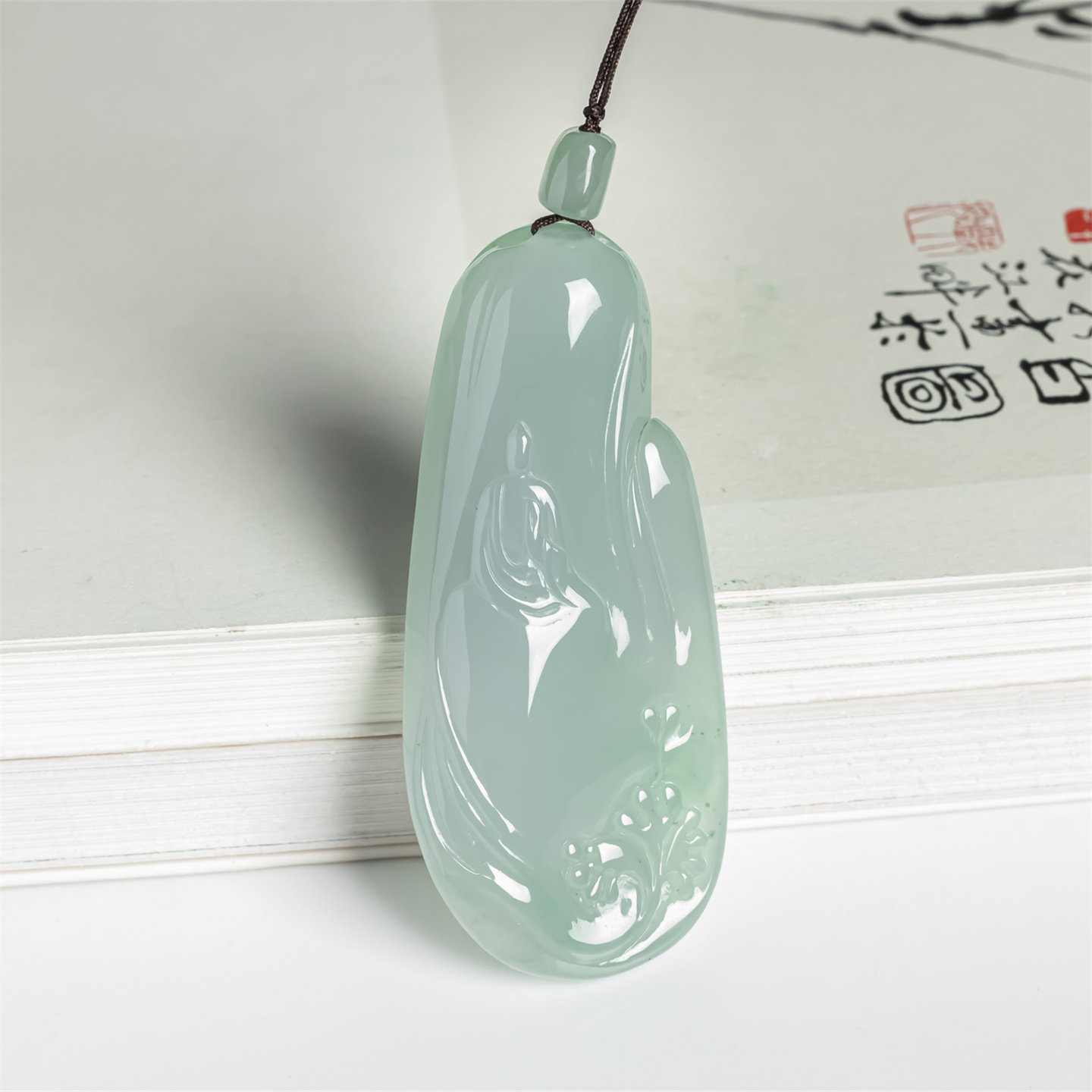 缅甸天然翡翠a货冰糯种厚装禅悟佛吊坠男女款一心向佛翡翠挂件