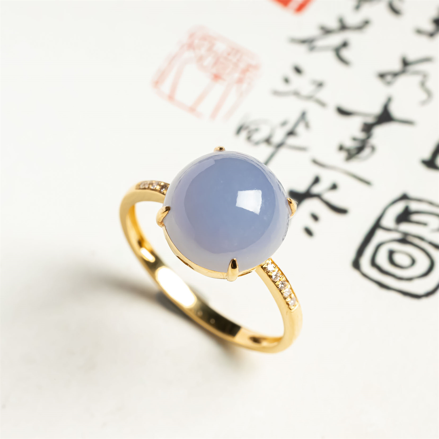 翠贵人18K冰种紫罗兰时尚戒指