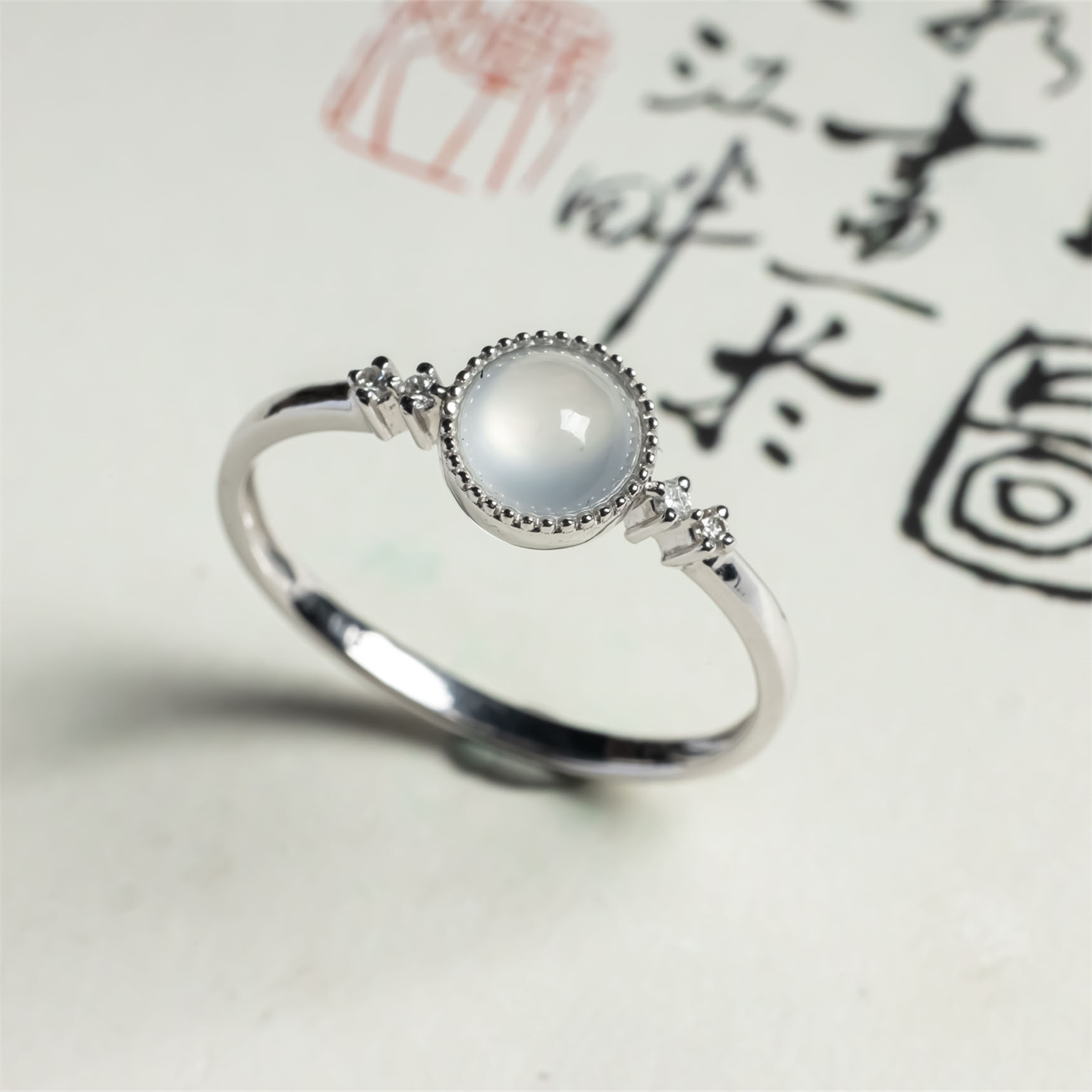 翠贵人18K冰种冰透时尚翡翠戒指