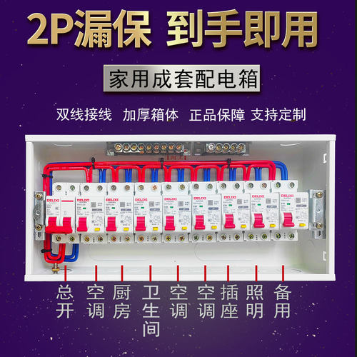 2P漏保家用配电箱接线成品