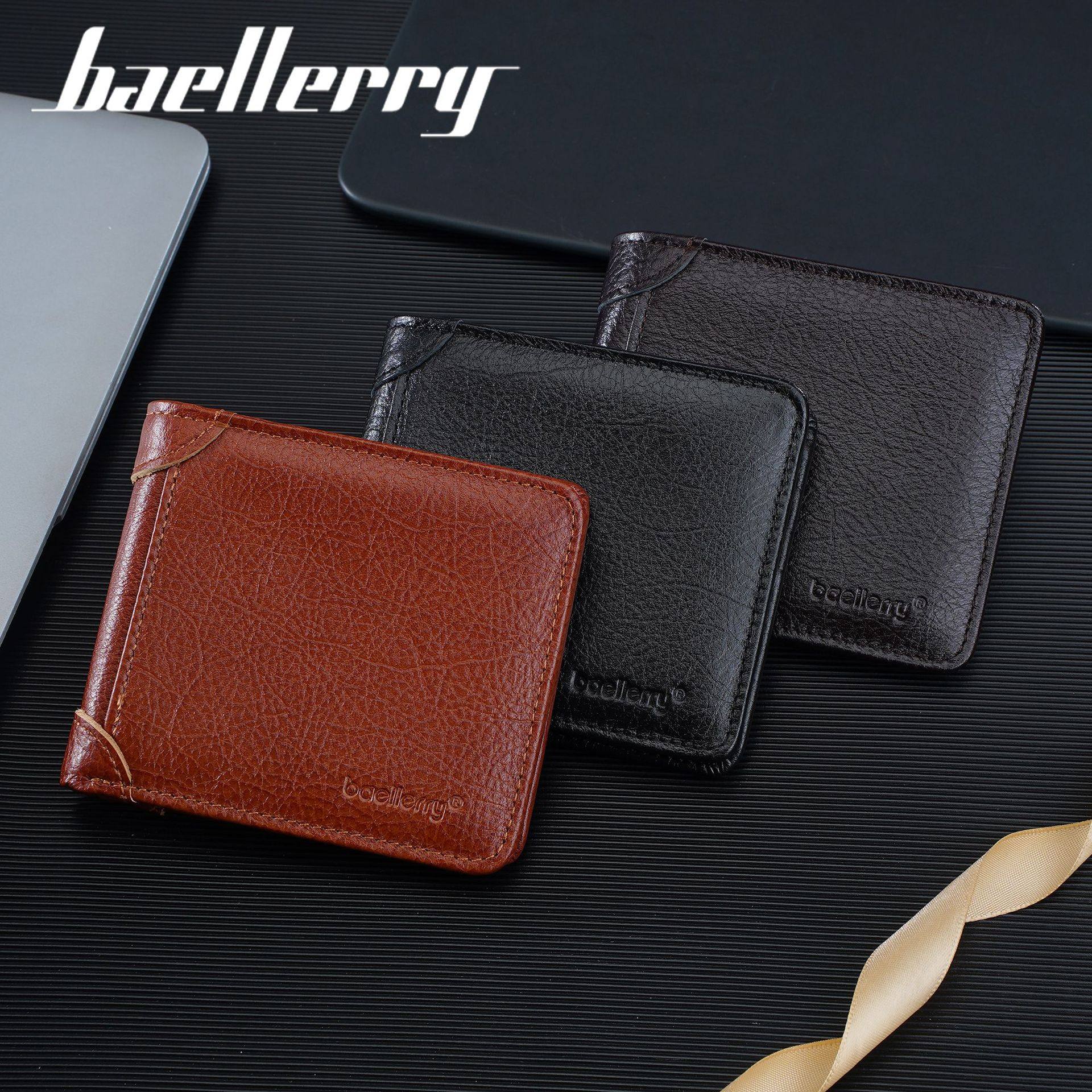 新款钱包男士短款牛皮多卡位商务