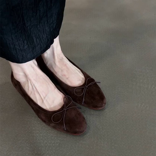 「卡鹿莉 KLULI」芭蕾风蝴蝶结设计圆头内增高小个子法式浅口单鞋