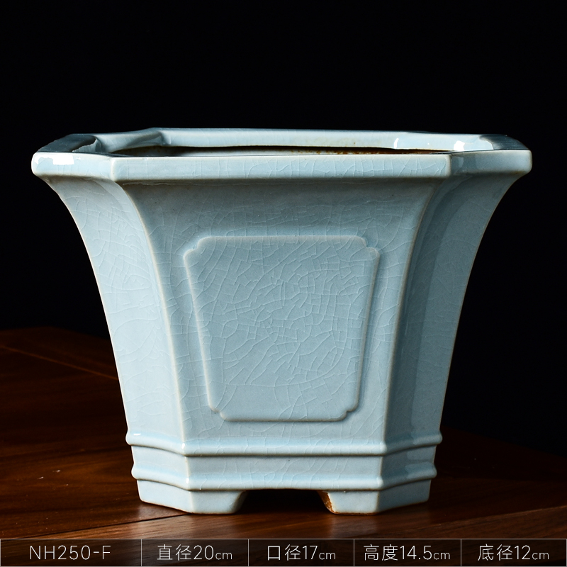 四方造景花盆陶瓷大号高角盆景盆创意中式绿植绿萝吊兰蝴蝶兰