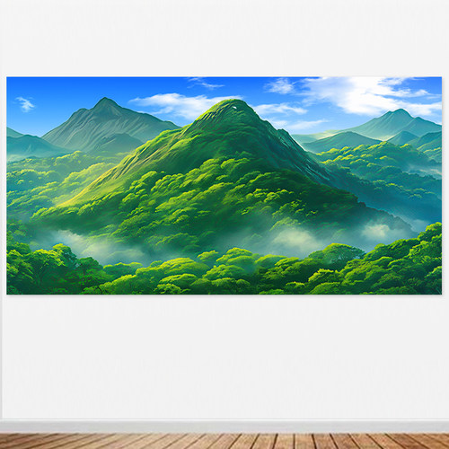 青山图有山无水靠山画沙发背景墙装饰画靠山图客厅挂画自粘画定制