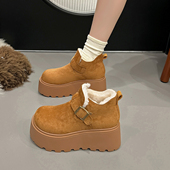 厚底增高雪地靴女款 加绒加厚勃肯短靴保暖防滑棉鞋 2025新款 秋冬季