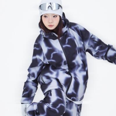 local aliens外星沙龙单板滑雪裤防风防水男女套装加绒宽松滑雪服