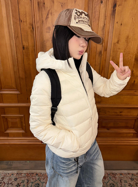 local aliens外星沙龙美式复古熊耳朵排骨羽绒服宽松轻盈保暖外套