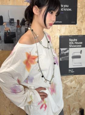 local aliens外星沙龙美式复古花卉印花罩衫微透薄款防晒空调衫女