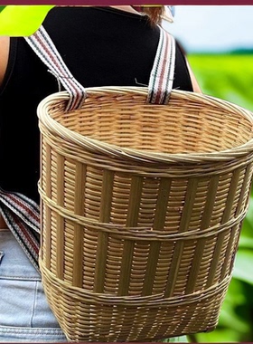 竹筐买菜采摘茶叶竹篓背箩筐背篓