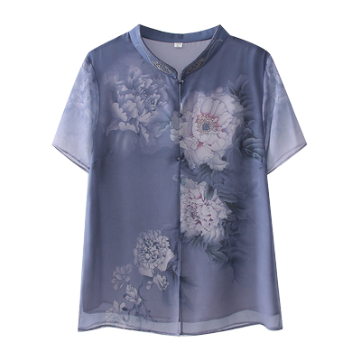 妈妈夏装中国风雪纺套装