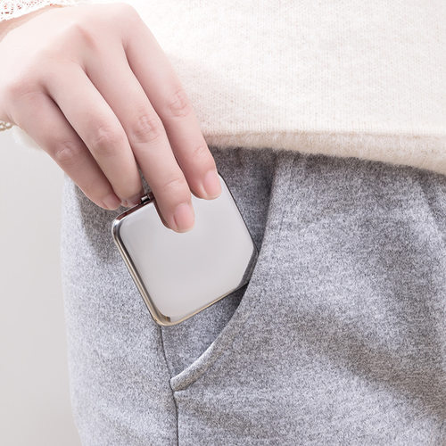 双面小镜子女折叠不锈钢化妆镜补妆镜便携随身翻盖式桌面可立防摔