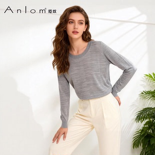 套头衫 长袖 新款 Anlom娅奴桑蚕丝秋装