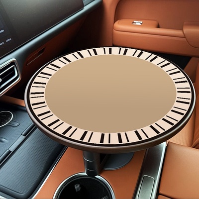 理想车载悬浮小桌板防水皮革垫圆形汽车防滑桌垫桌面保护垫可擦洗