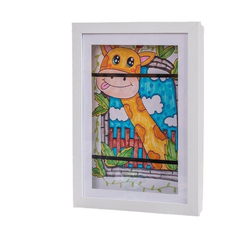 跨境亚马逊翻盖A4A3儿童艺术木制框架相框装饰相框Kids Art Frame