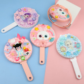 儿童diy奶油胶化妆镜子材料包 女孩玩具 自制手工随身镜带梳子套装