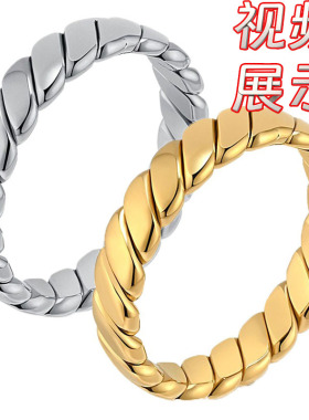 轻奢戒指环ins钛钢法式女