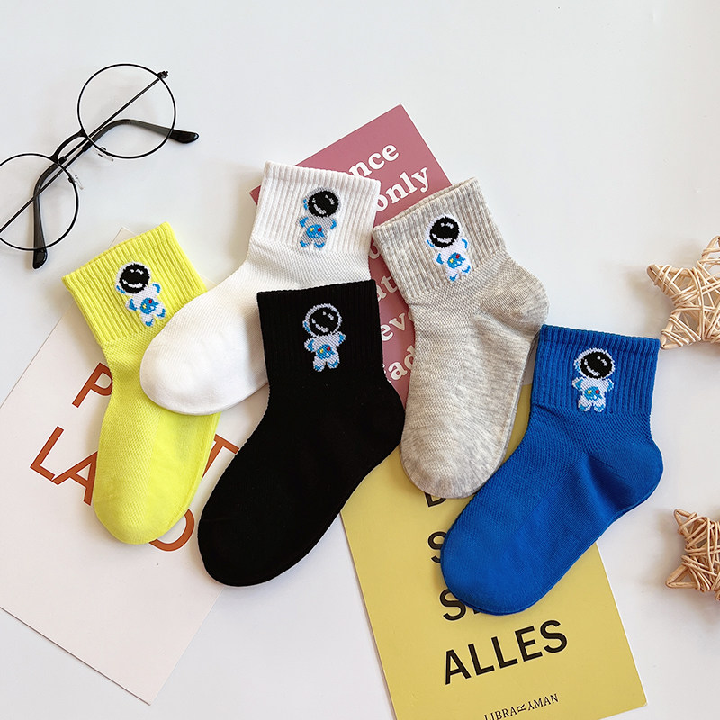 儿童袜子春夏季薄款网面透气韩版卡通学生运动短筒男女童低帮船袜
