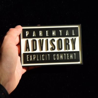 唱片脏标冰箱贴，美国唱片工会Advisory标，个性装饰美国文化艺术