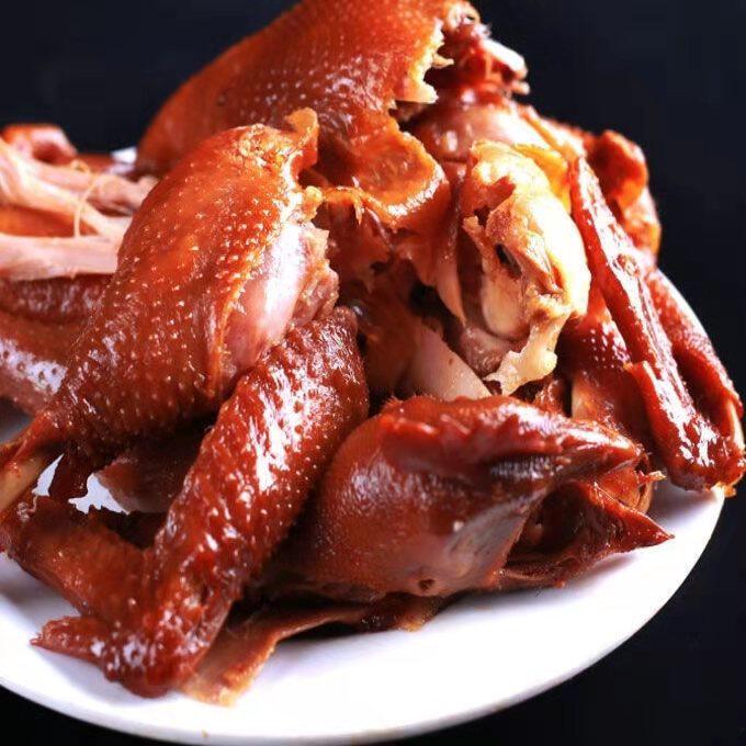 山东五莲特产正宗许孟烧烤卤熏味烧鸡熟食整只卤熏鸡1000g包邮