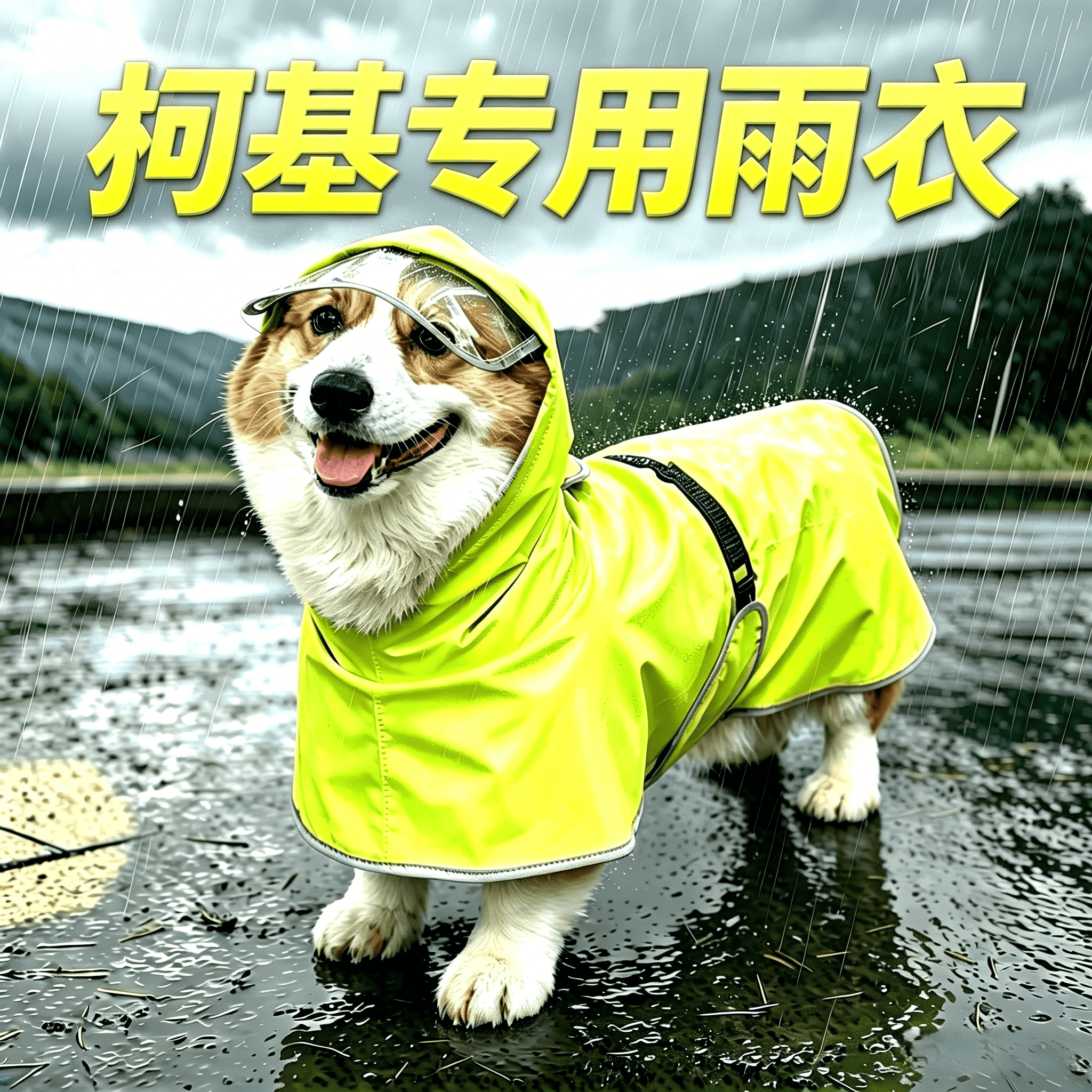 柯基雨衣斗篷包肚比熊泰迪恶霸巴哥宠物狗狗雨衣易穿防水雨具衣服