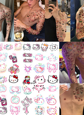 Kitty猫花臂防水持久纹身贴