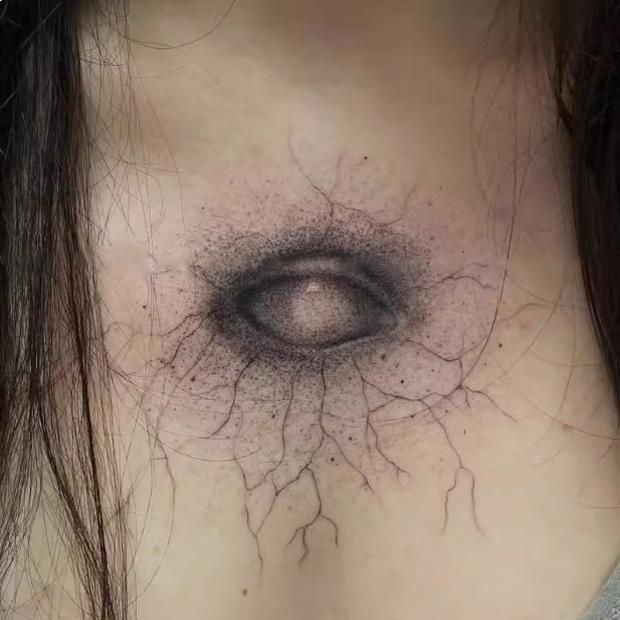 third eye第三只眼睛 暗黑逼真万圣节纹身贴ins个性欧美辣妹贴纸