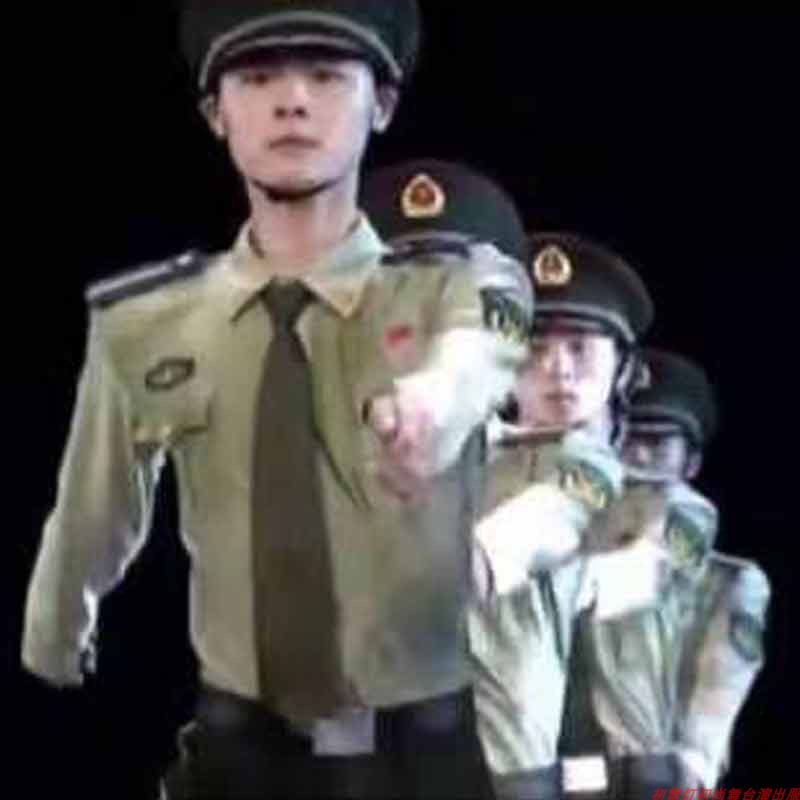 儿童军旅舞蹈演出服夏连体大合唱图片