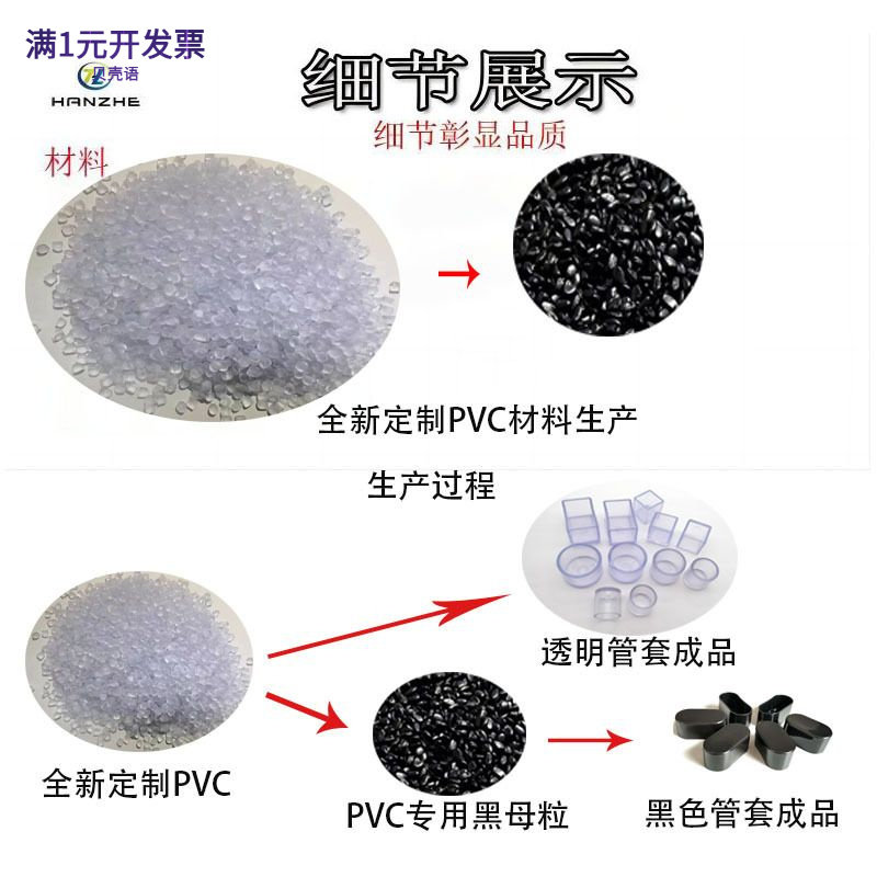 厂家直销pvc透明管套35圆形胶套塑料堵头桌椅防滑脚套橡胶保护套