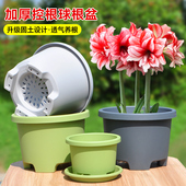 树脂加厚花盆塑料种球盆栽百合郁金香铃兰专用透气控根高档托盘