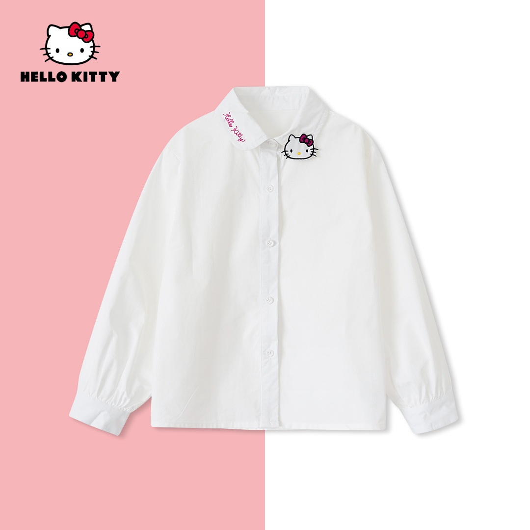 HelloKitty秋季新款女童衣服中大休闲时尚儿童衬衫AC4325MK115