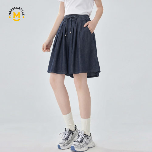 26XKZ556女中大童夏季牛仔短裤女孩时尚韩版宽松中裤薄款