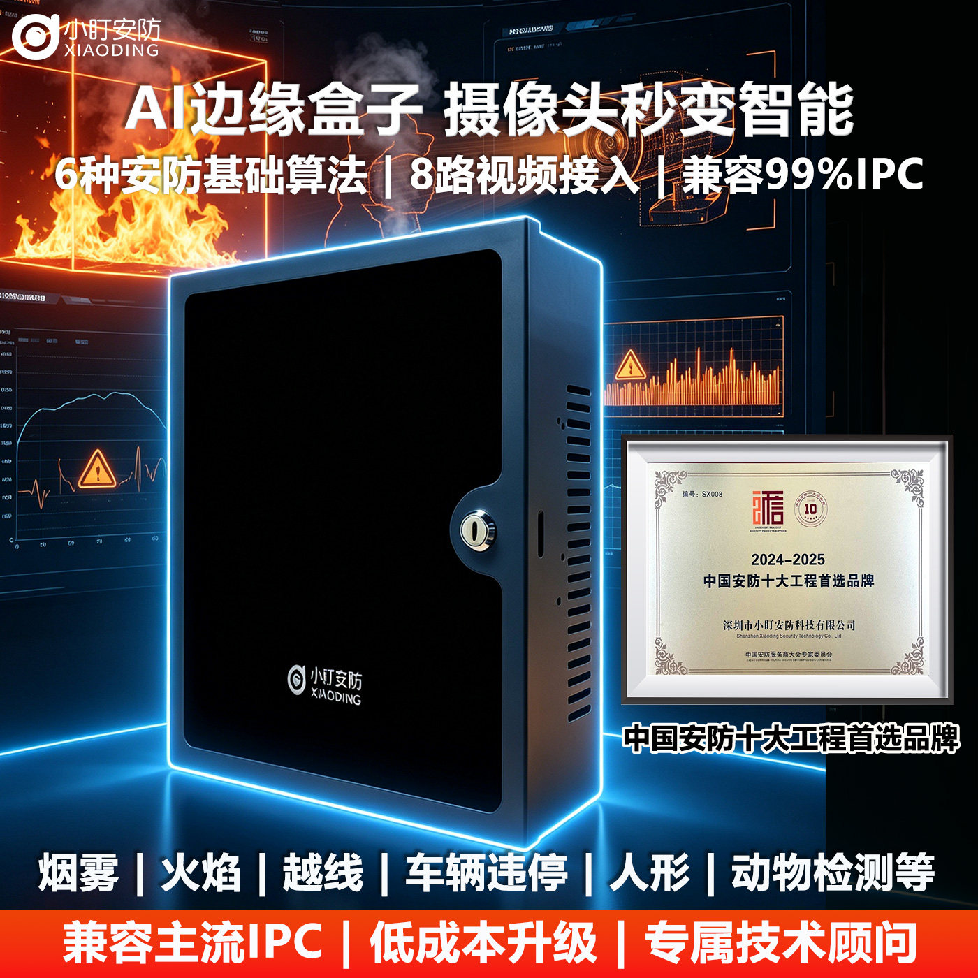 小盯AI边缘盒子老旧监控智能改造