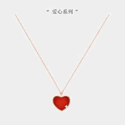 红色爱心项链女高级感锁骨链