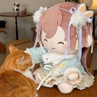 40cm厘米棉花娃娃中式古风唐装一番坐姿娃衣新款拜年服过年娃衣冬