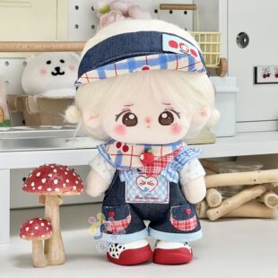 20cm娃衣20厘米棉花娃娃衣服可爱蓝气泡背带套装浪人手作原创设计