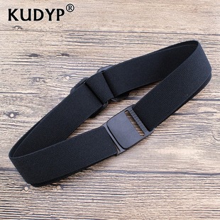 男女通用3.5cm宽弹力松紧帆布腰带加长无金属无磁无铁可调节腰封