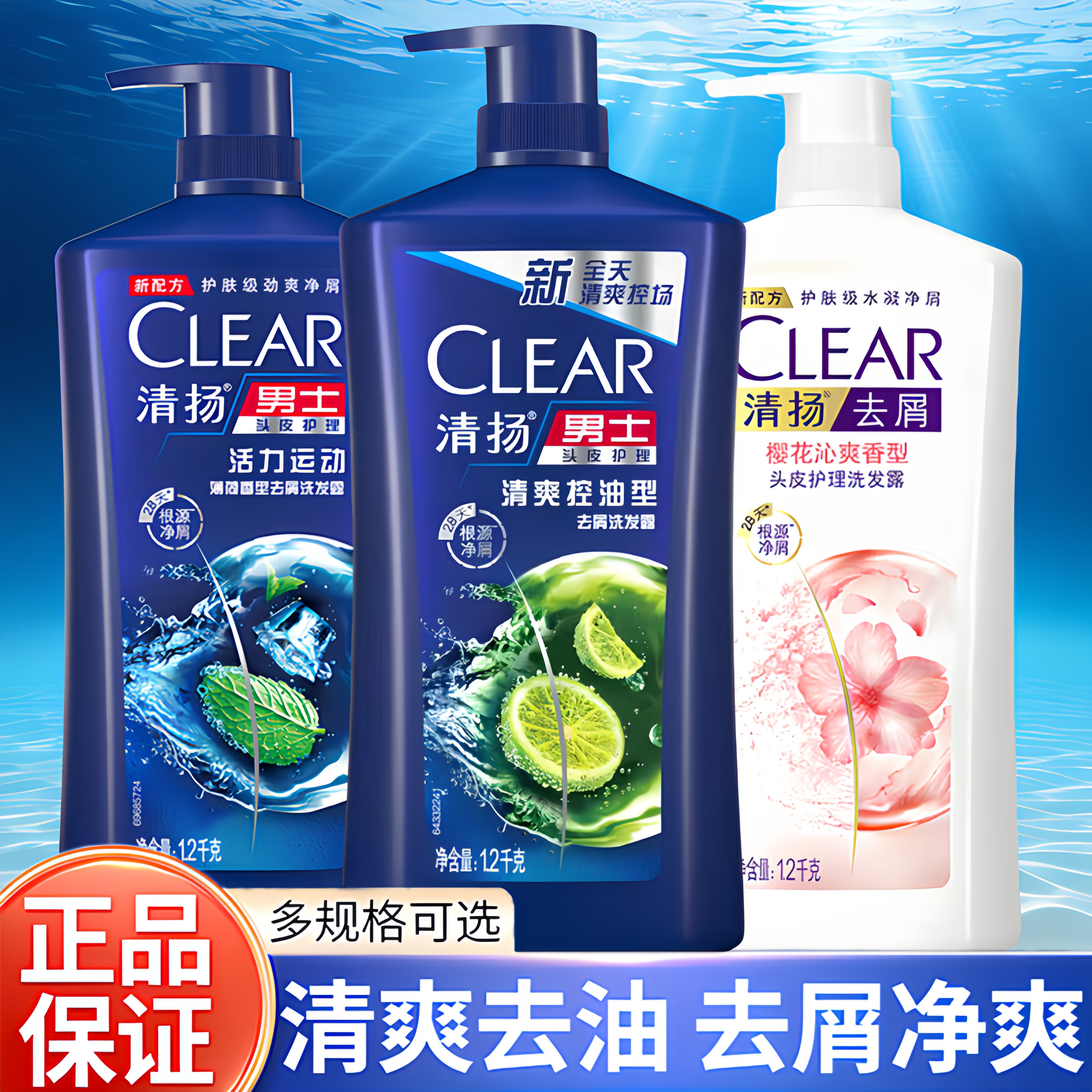 清扬洗发水露液男女士通用控油去屑洗头膏家用大瓶装官方旗舰正品