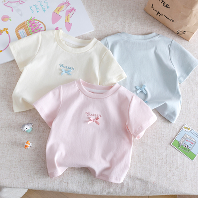 女童短袖T恤童装夏装薄款