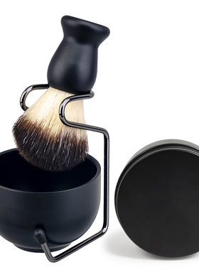 ZY手动剃须刷套装泡沫刷碗架子胡子刷男士清洁修面胡须刷湿剃刮胡