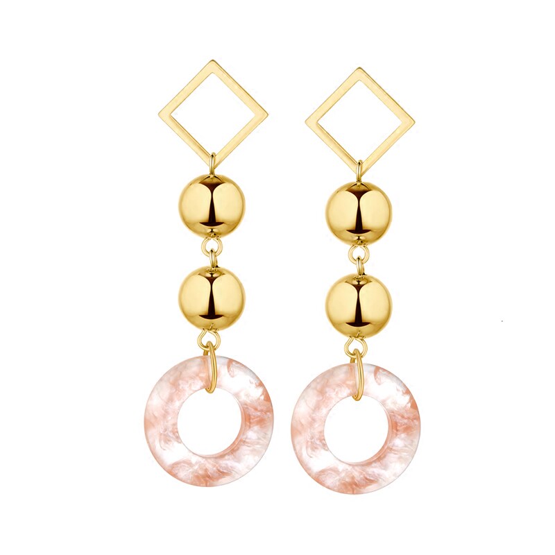 YINGACC 长款球球亚克力韩国气质耳钉个性耳环小清新淑女耳饰品女