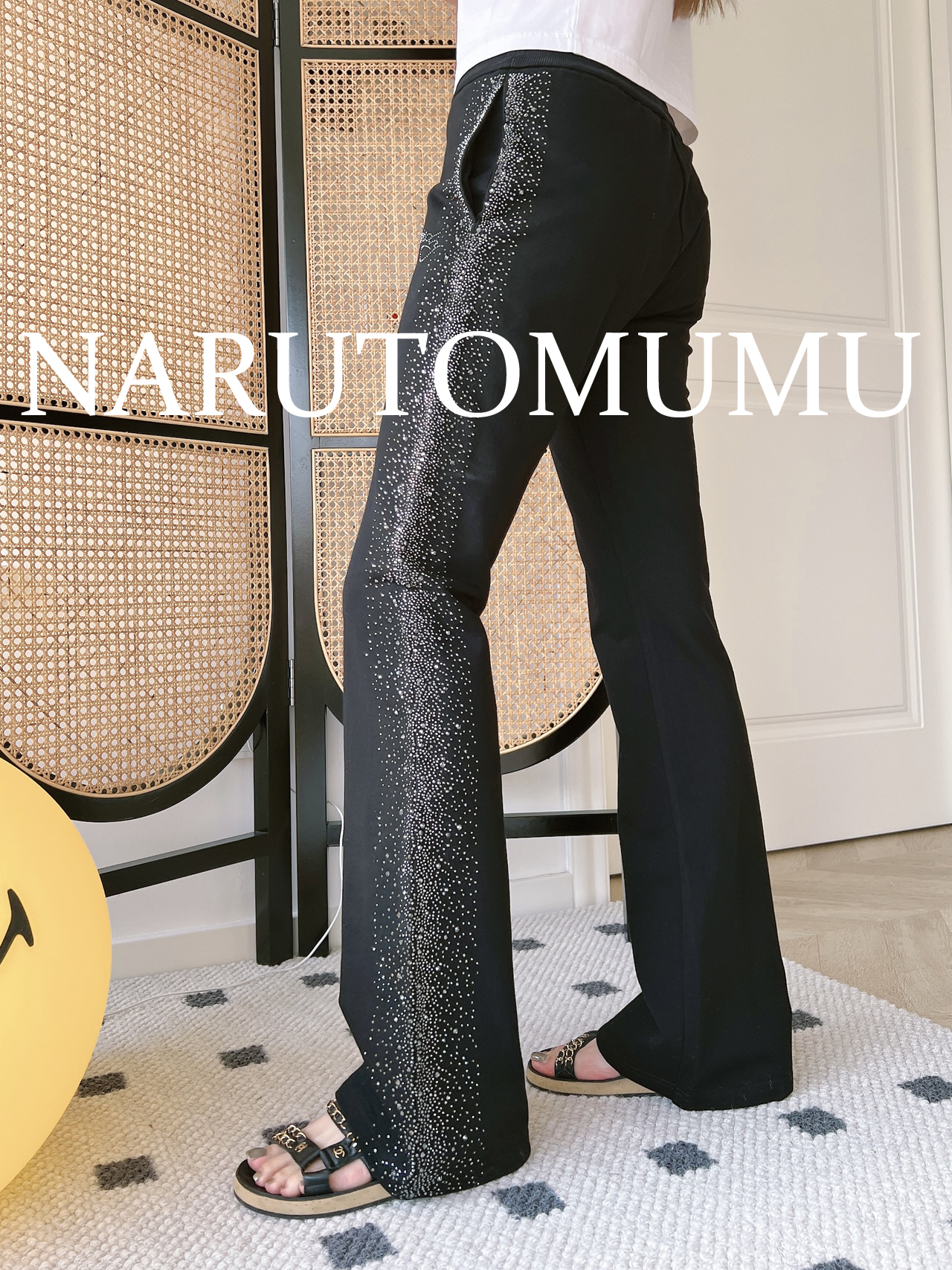 小姐姐全球购ED HARDY全钻满天星 显瘦 微喇 休闲裤 女款24秋Z045