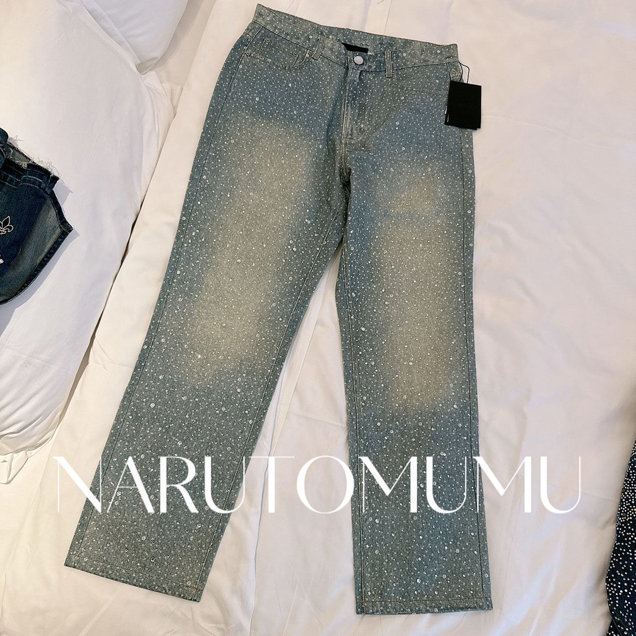 小姐姐全球购ED HARDY 全满钻 泼墨涂鸦 牛仔直筒裤 男款 25秋