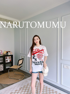 女款 小姐姐全球购ED 宽松大T恤 水钻运动休闲虎头 24秋Z04 HARDY