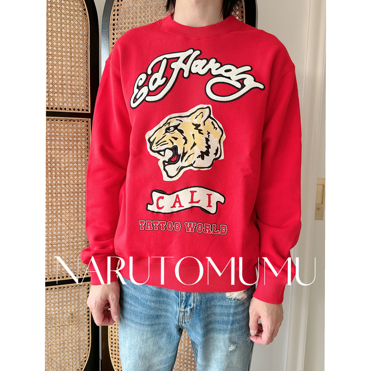 小姐姐全球购ED HARDY 复古虎头海报刺绣 套头卫衣 男款 26春01