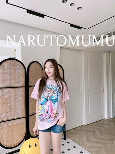 HARDY 女款 插画猫猫印花 宽松T恤 24秋Z04 水钻 小姐姐全球购ED