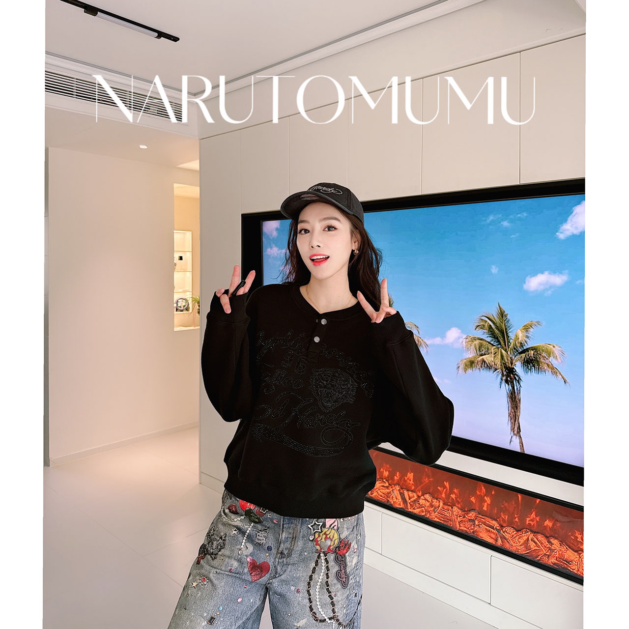 小姐姐全球购ED HARDY奢华水钻虎头 套头卫衣 女款26春01