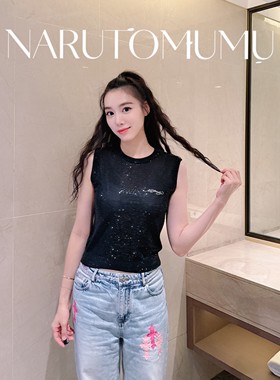 小姐姐全球购ED HARDY全水钻满天星超闪针织无袖背心女款25秋Z04