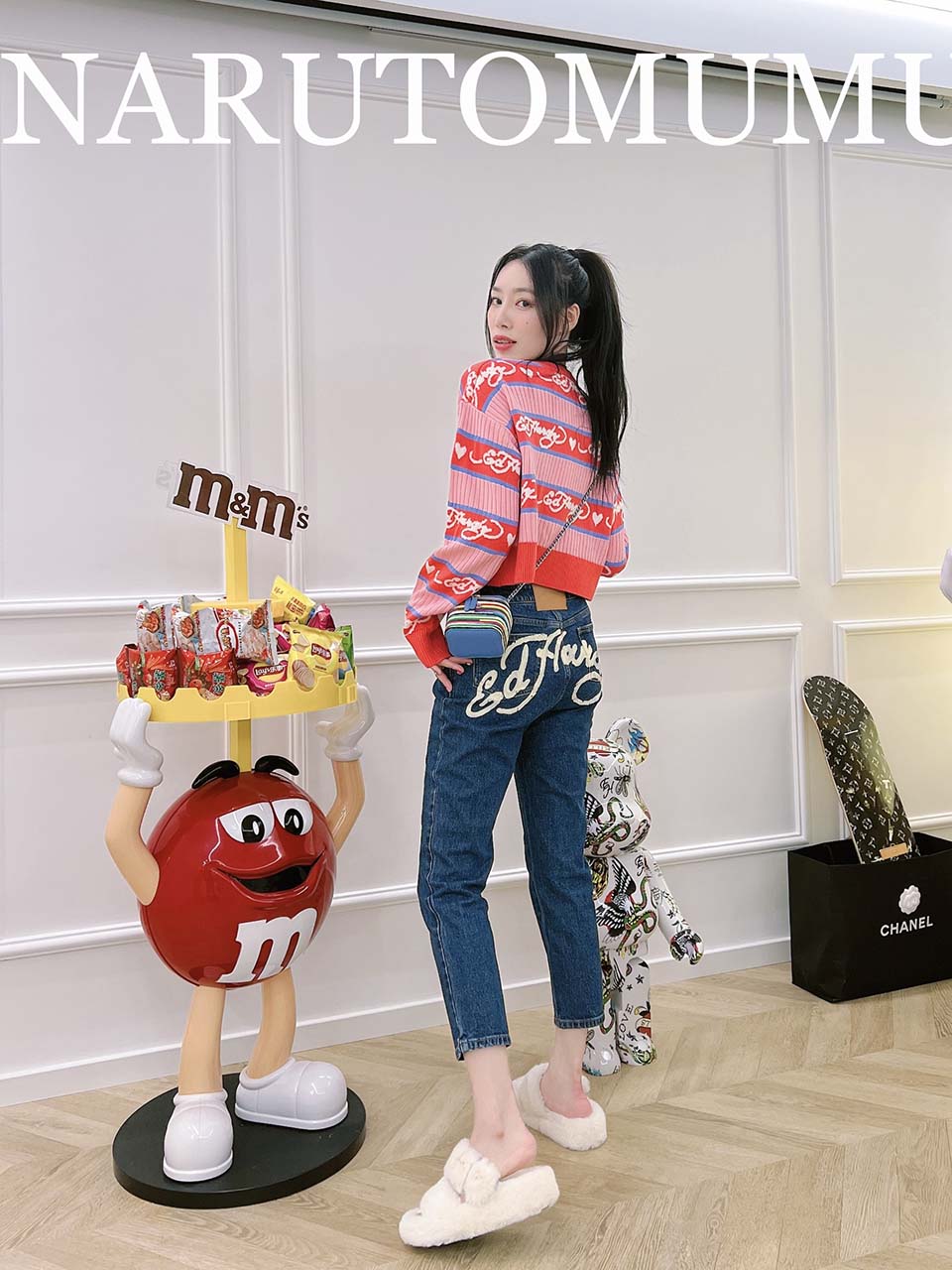 小姐姐全球购ED HARDY logo直筒九分 牛仔裤女款22春E1OAW307 Z6