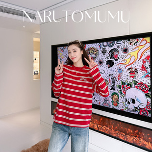 HARDY T恤女款 经典 条纹宽松长袖 26春03 刺绣logo 小姐姐全球购ED