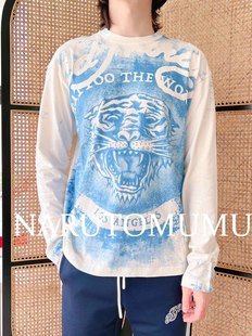 HARDY刺青喷绘虎头 男款 水钻 T恤 24秋Z04 长袖 小姐姐全球购ED
